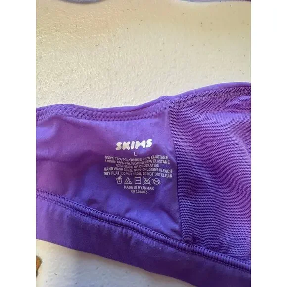 SKIMS Fits Everybody Crossover Bralette – Ultra Violet – Size L - Picture 4 of 6